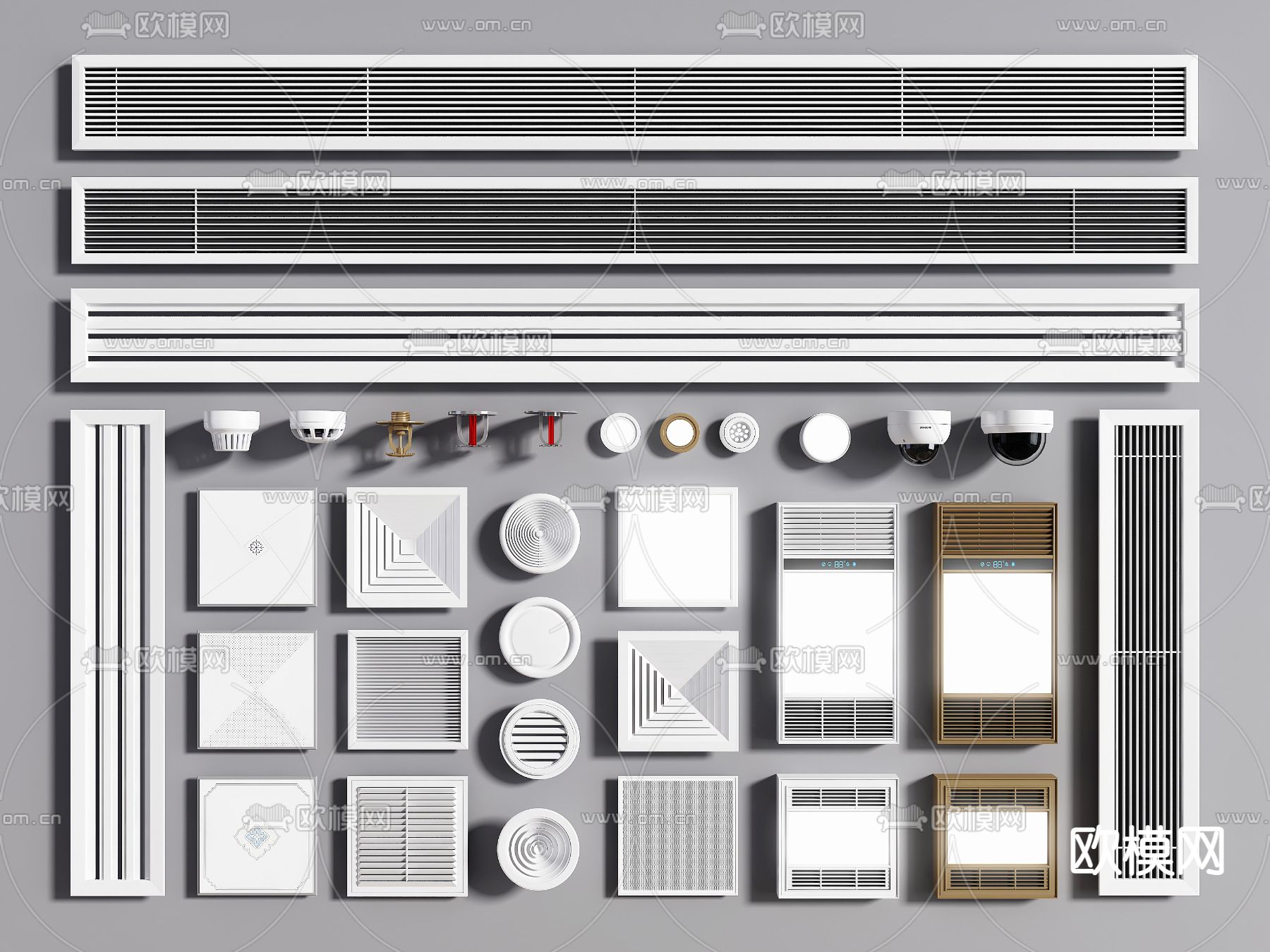 现代空调出风口su模型下载（渲染图1）
