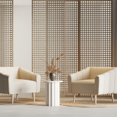  侘寂风布艺休闲沙发su模型 