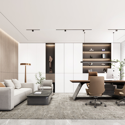  现代经理办公室su模型 