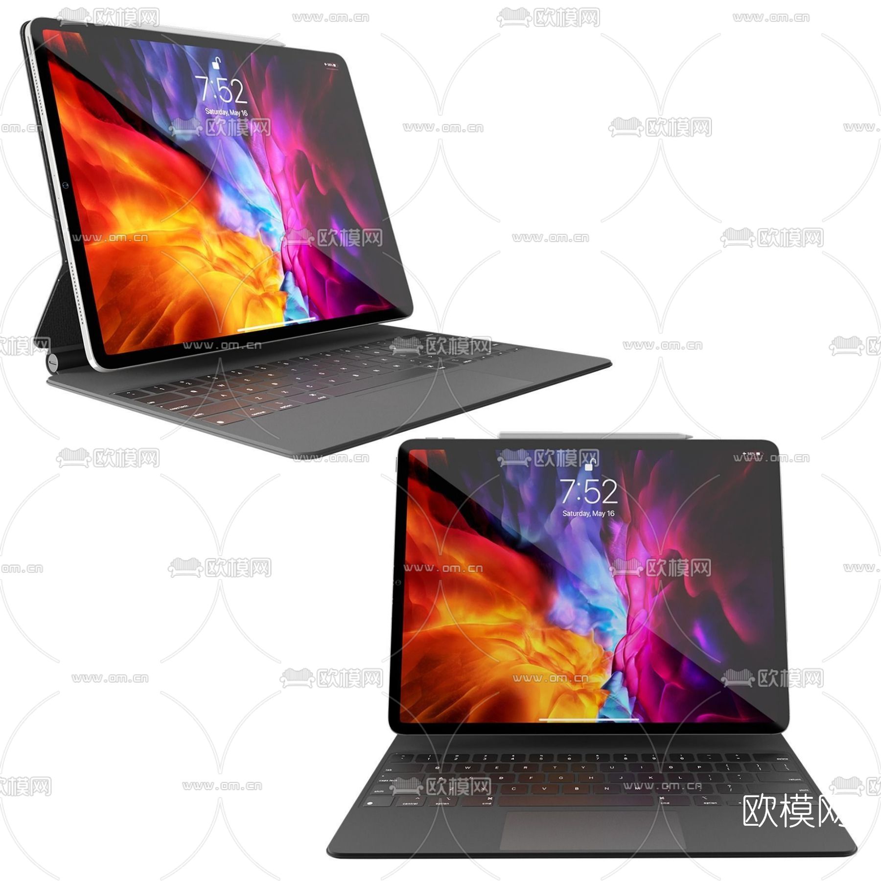 现代苹果平板电脑3d模型下载（渲染图4）