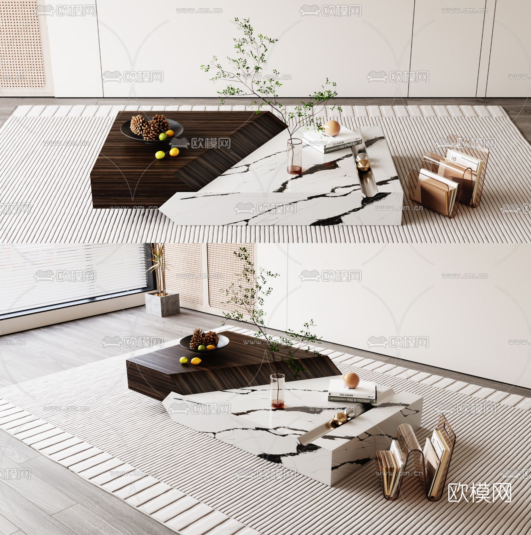 Cattelan Italia 现代大理石茶几3d模型下载