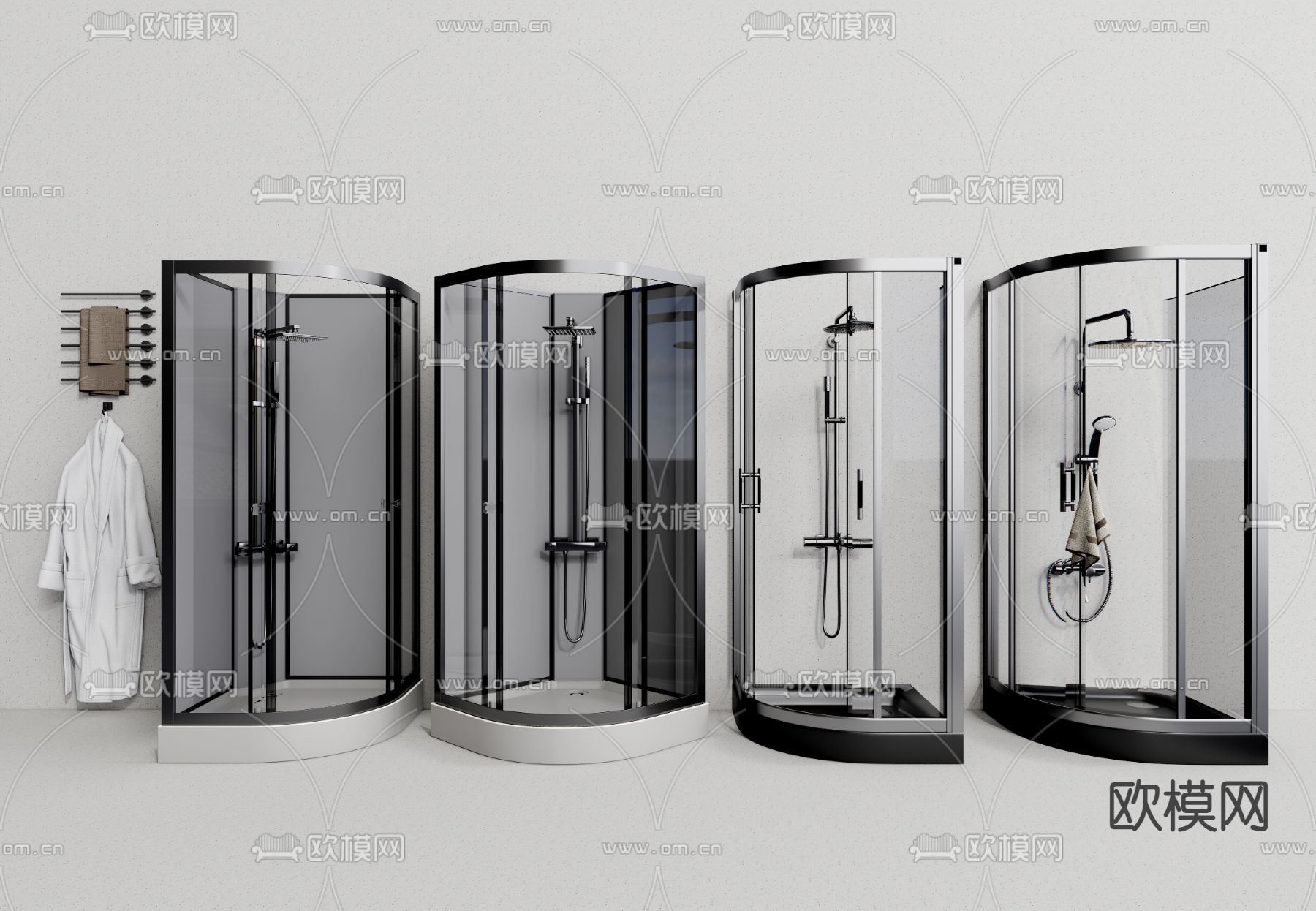 现代淋浴间淋浴房3d模型下载