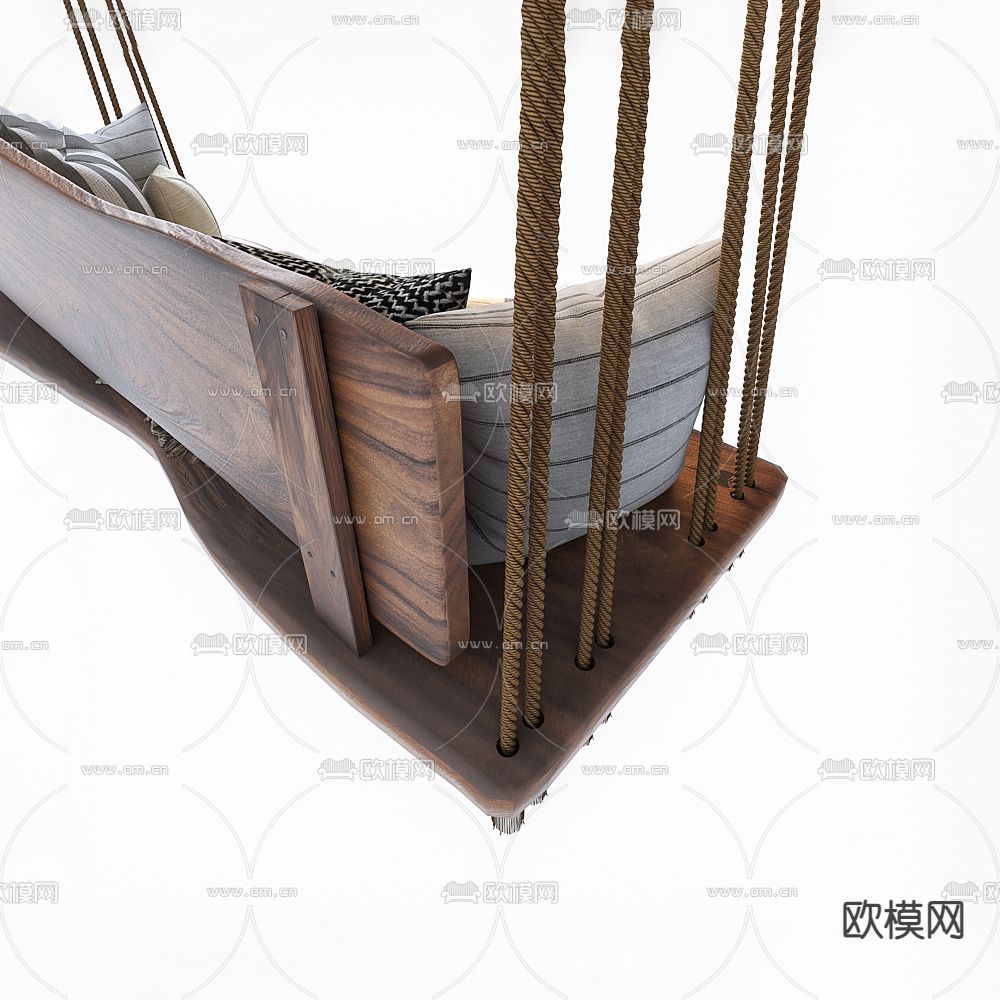 新中式吊椅秋千3d模型下载（渲染图2）