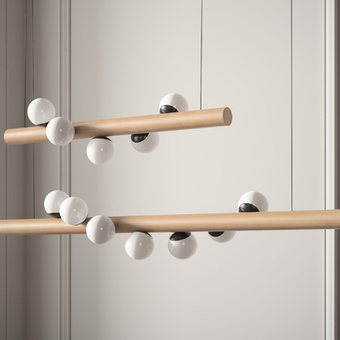 北欧条形多头吊灯3d模型