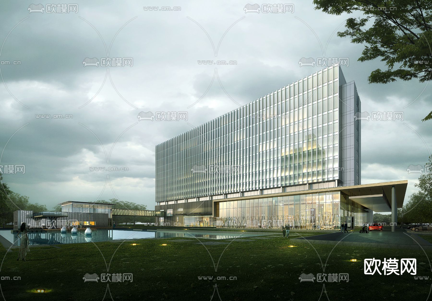 现代酒店外观3d模型下载_ID11934280_3dmax免费模型-欧模网