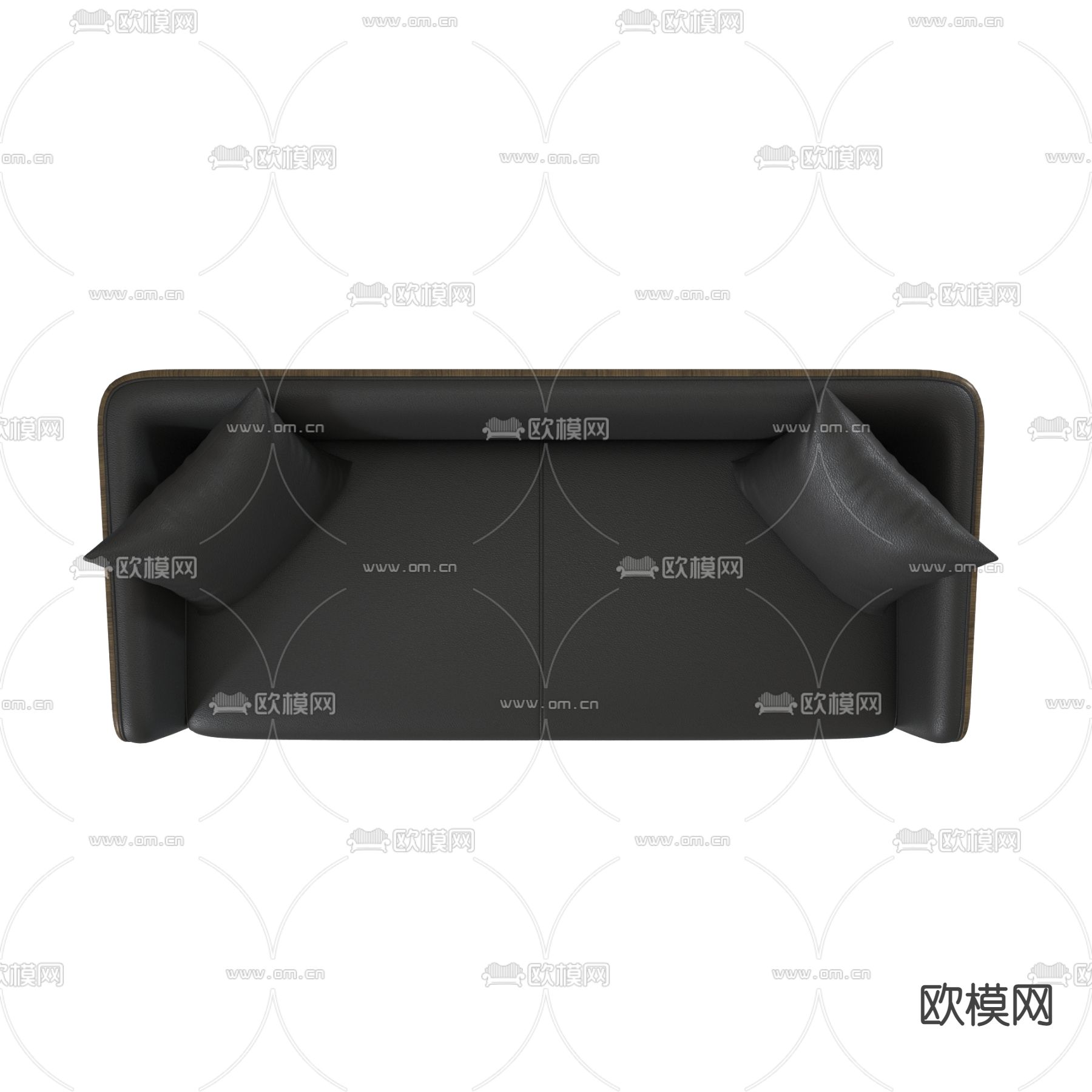 现代皮革双人沙发3d模型下载（渲染图3）