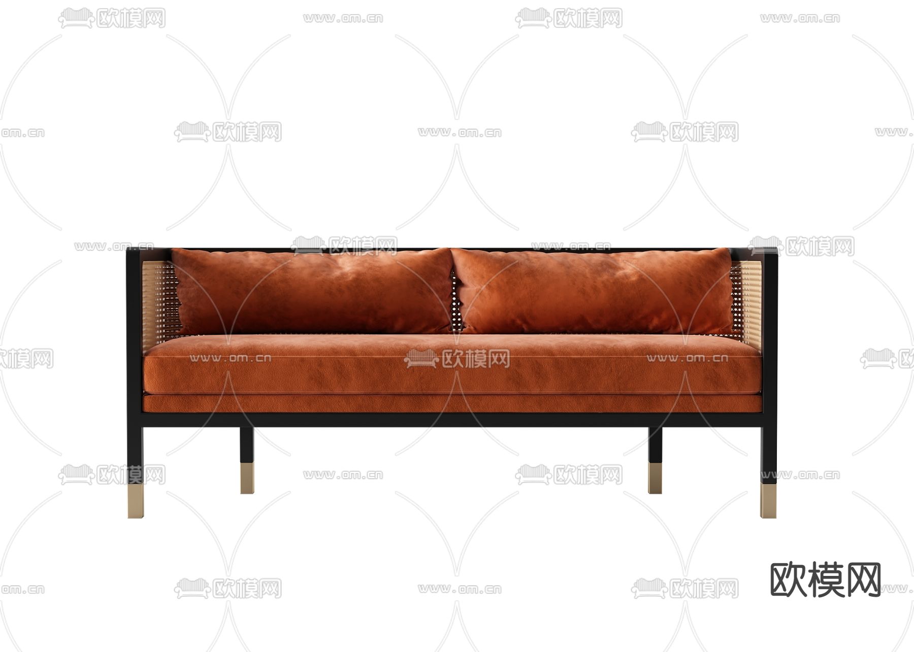 现代布艺双人沙发3d模型下载