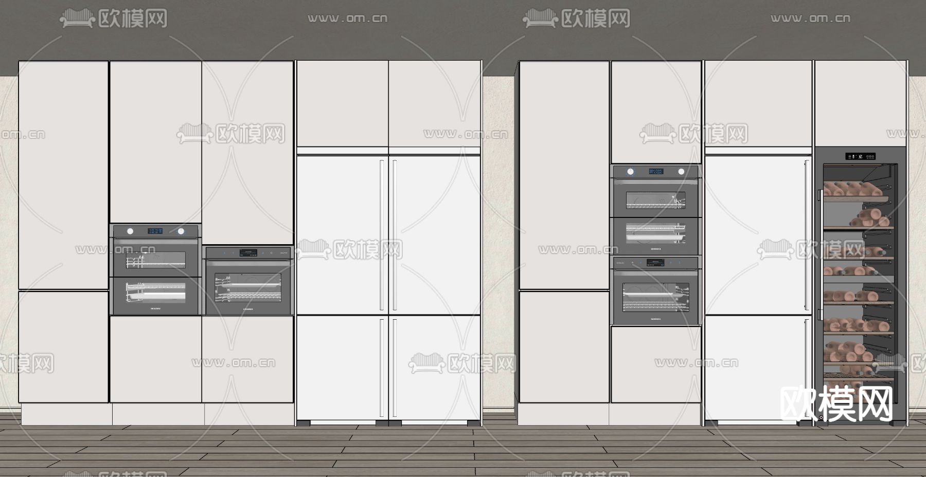 现代橱柜su模型