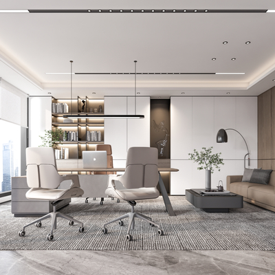  现代经理办公室su模型 