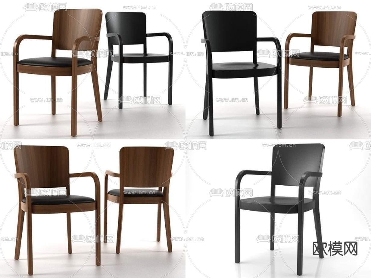 现代实木单椅3d模型下载