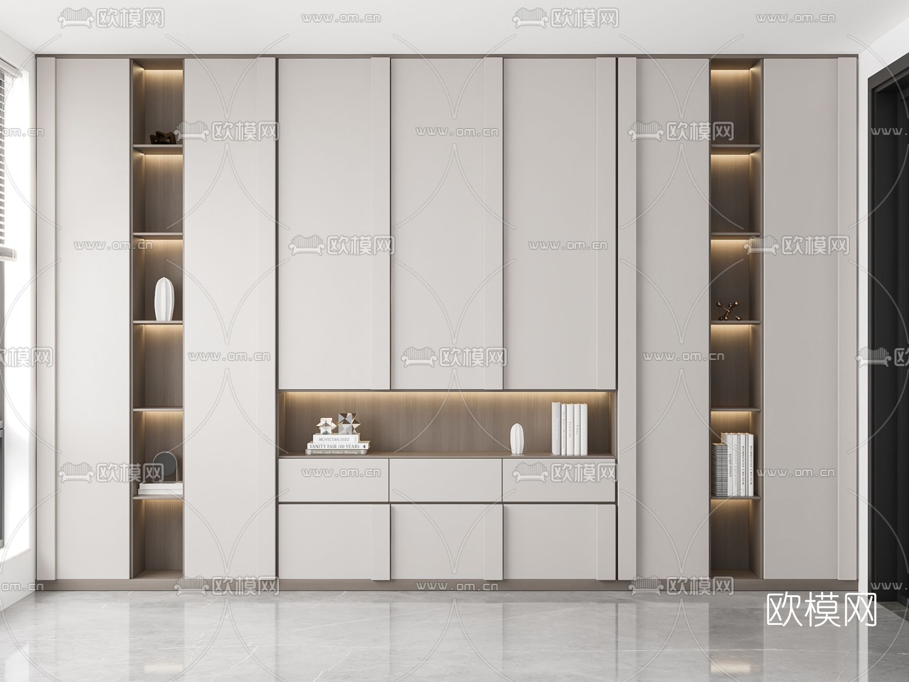 现代多功能衣柜3d模型下载