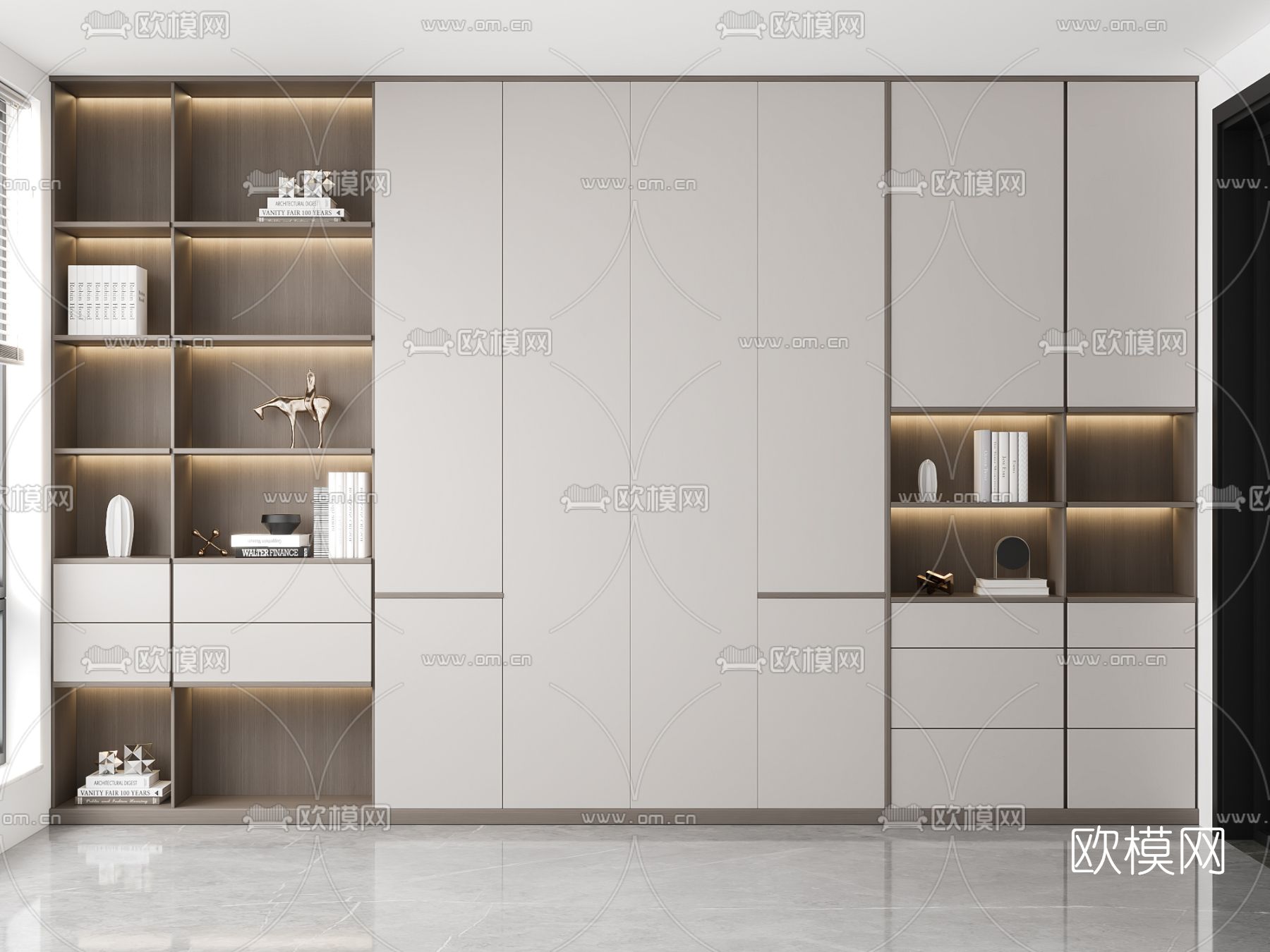 现代多功能衣柜3d模型下载