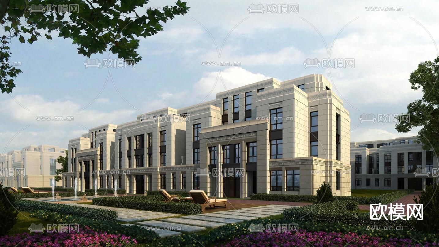 新古典别墅su模型