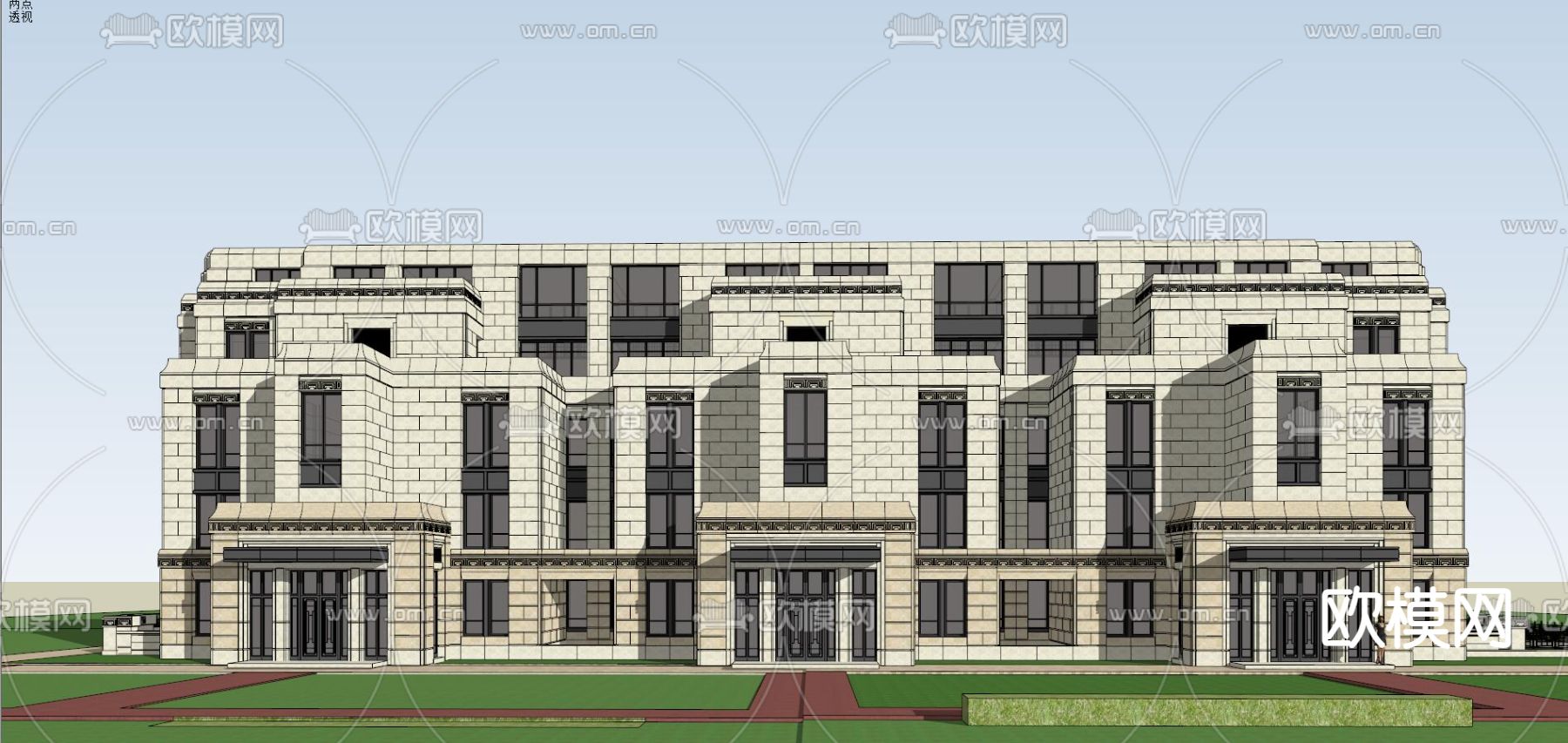 新古典别墅su模型