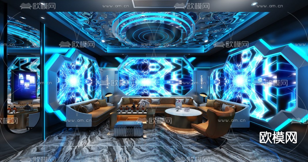 现代KTV包厢3d模型下载_ID11940045_3dmax免费模型-欧模网