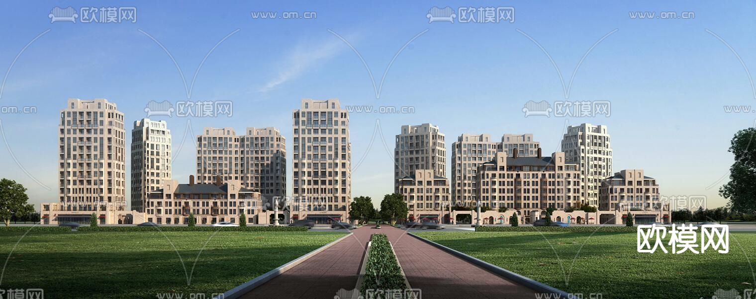 新古典高品质住宅小区su模型