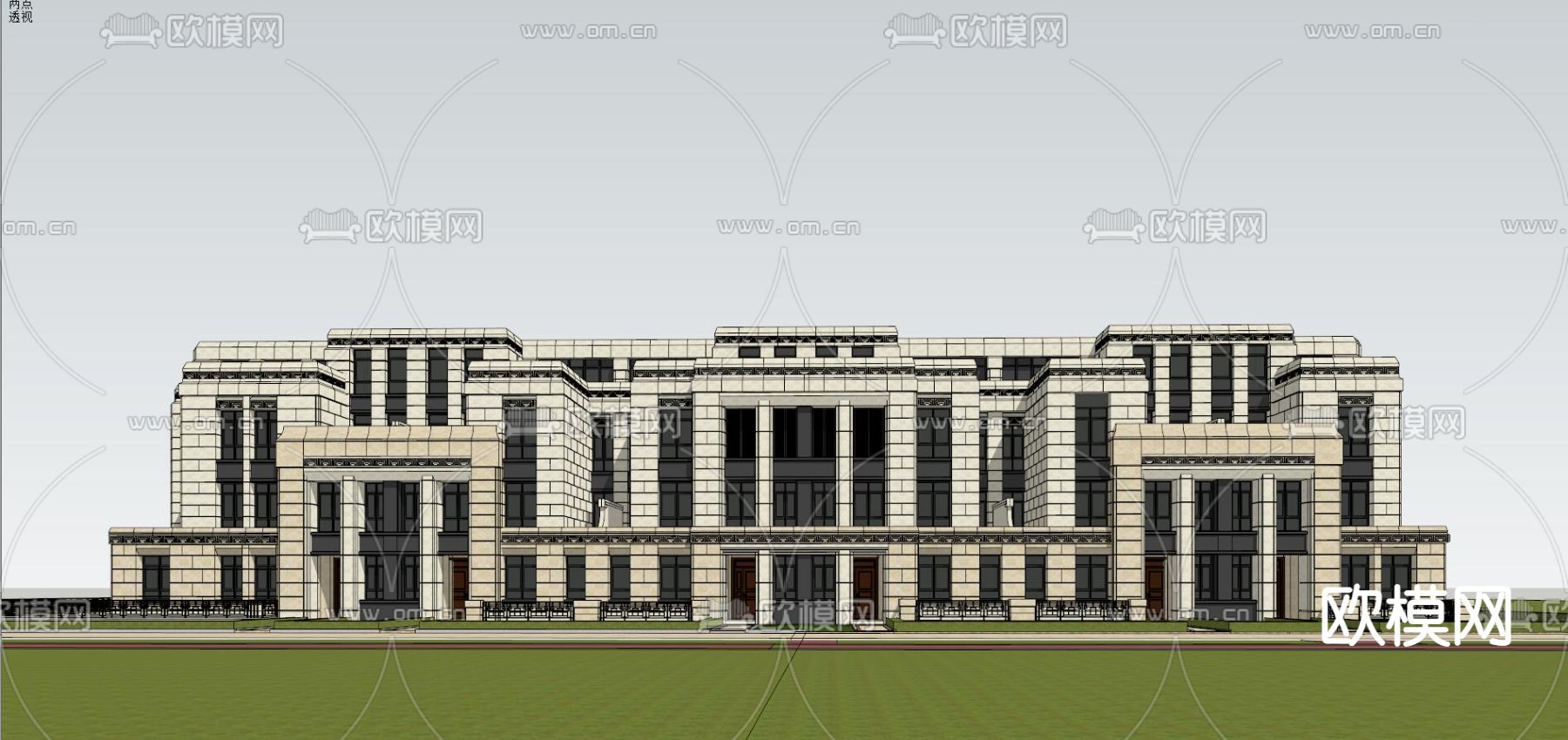 新古典别墅su模型