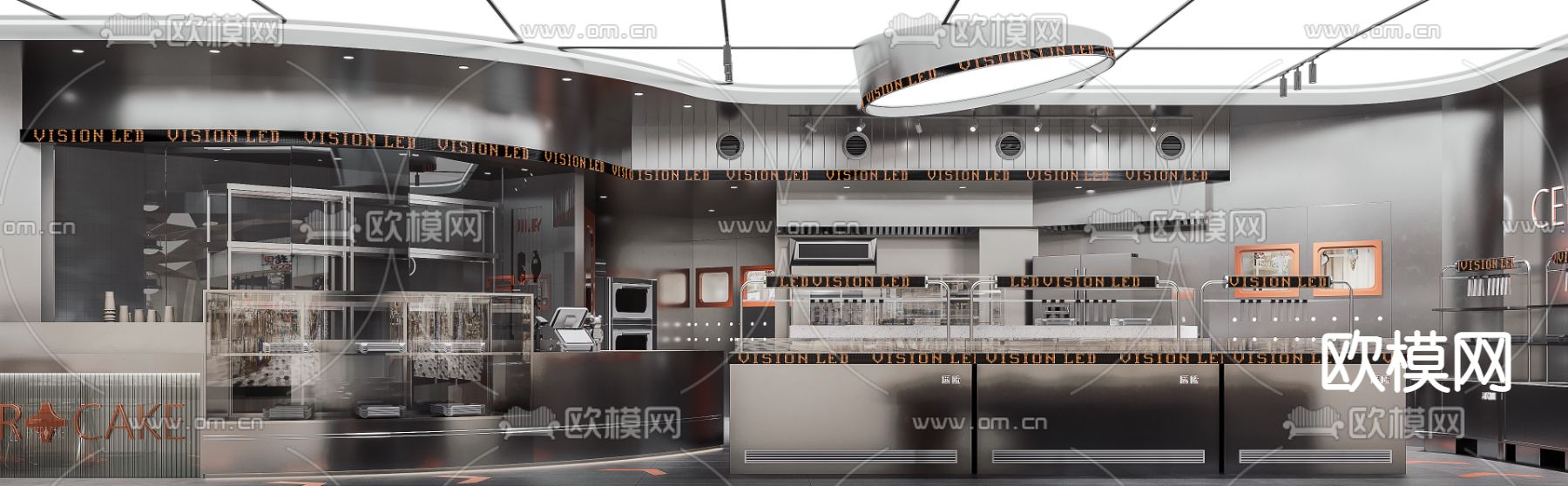 工业风甜品蛋糕店3d模型
