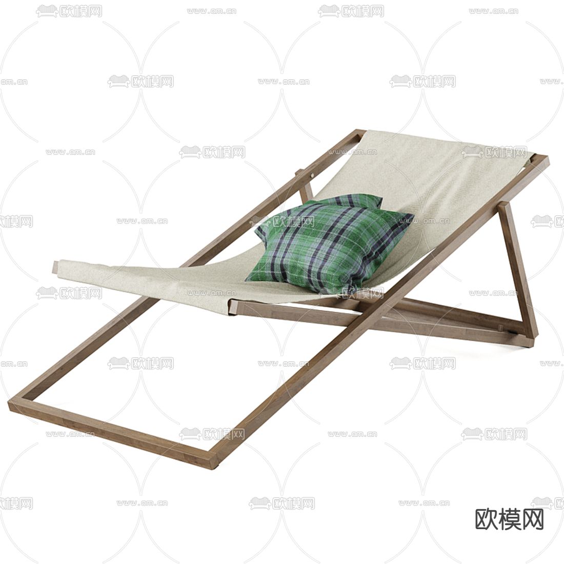 现代简约休闲躺椅3d模型下载（渲染图1）