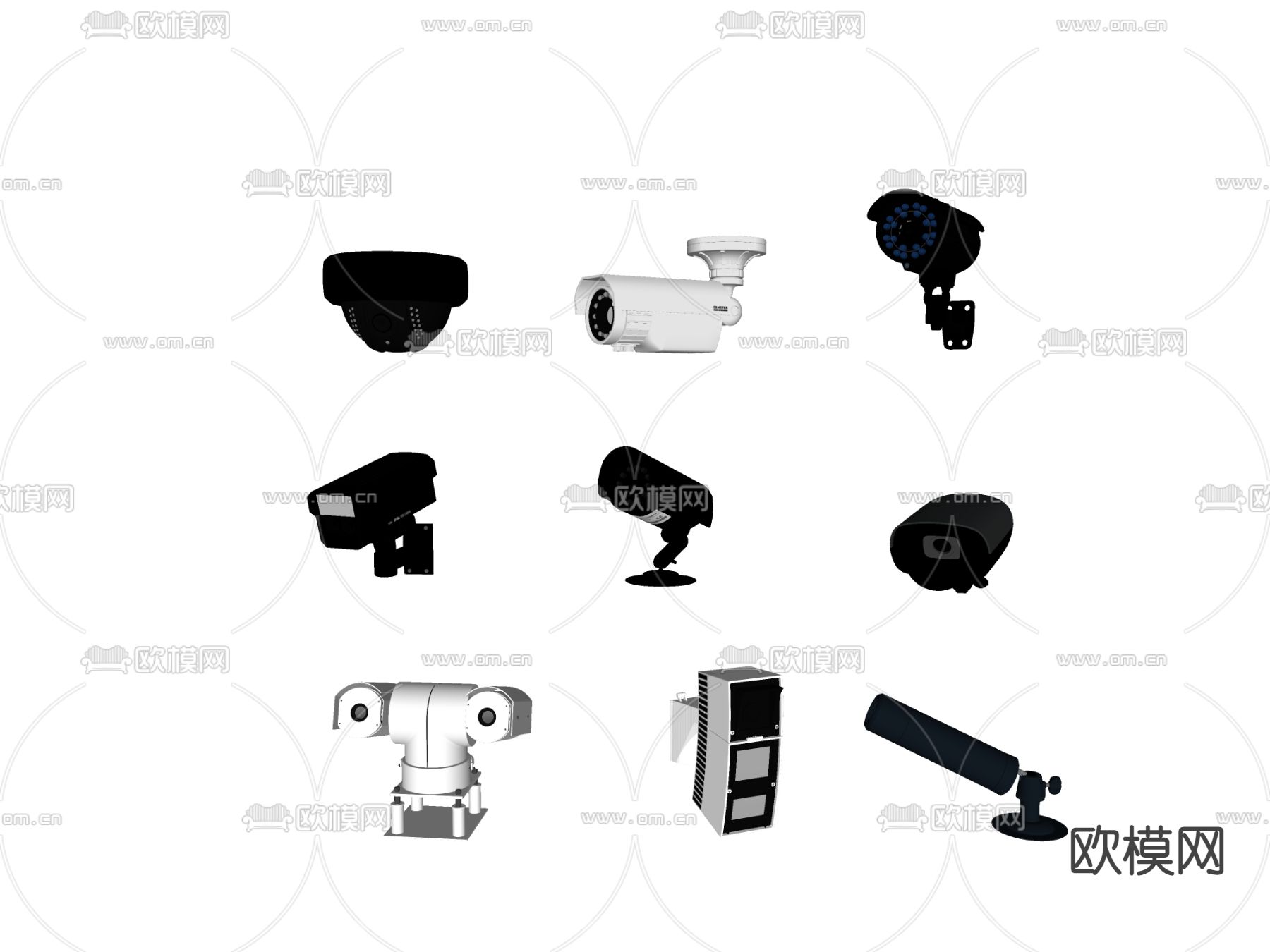 现代监控摄像头su模型下载（渲染图2）