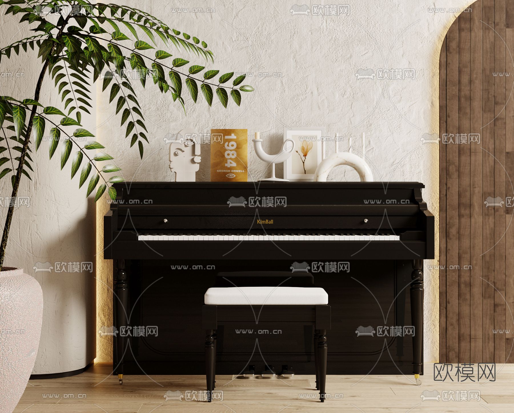现代钢琴3d模型下载