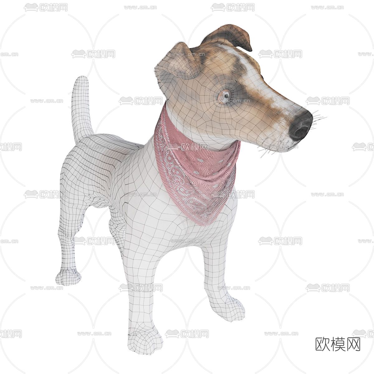 现代动物犬3d模型下载（渲染图2）