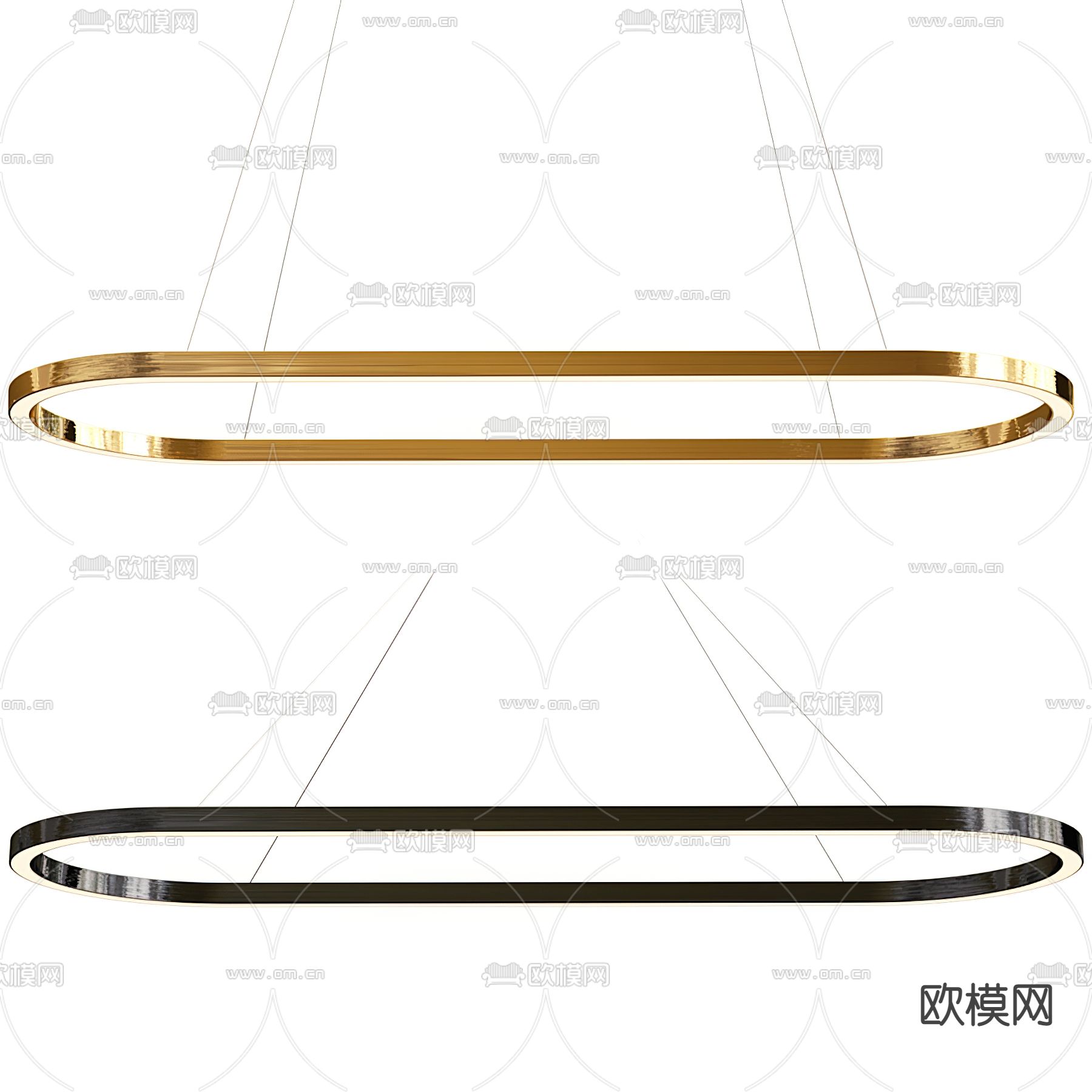 现代金属环形吊灯3d模型下载_ID11941152_3dmax免费模型-欧模网