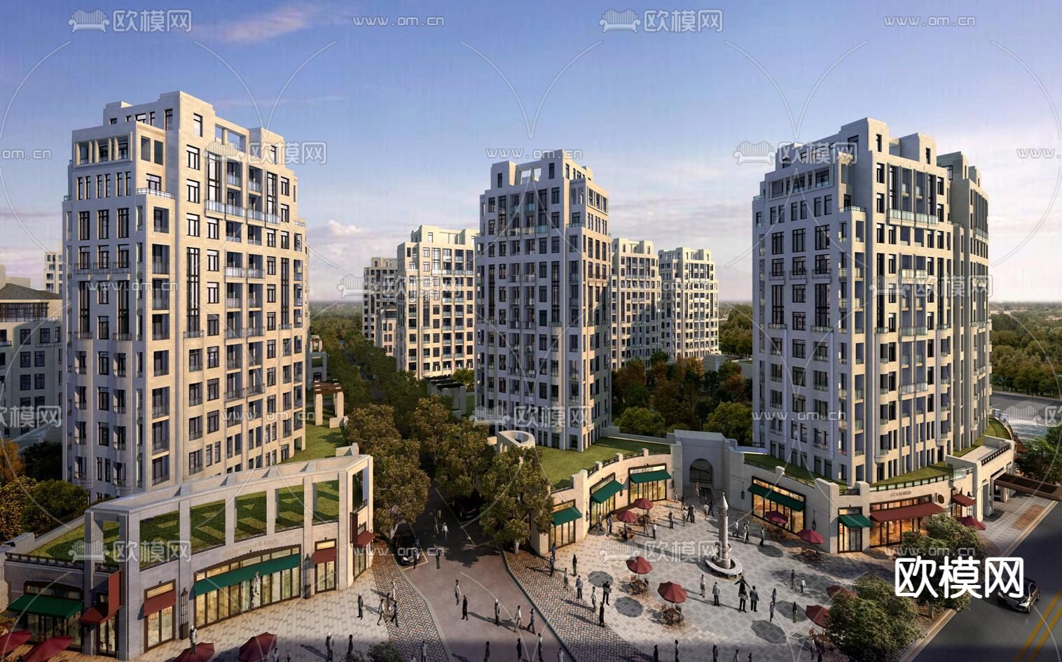 新古典高品质住宅小区su模型