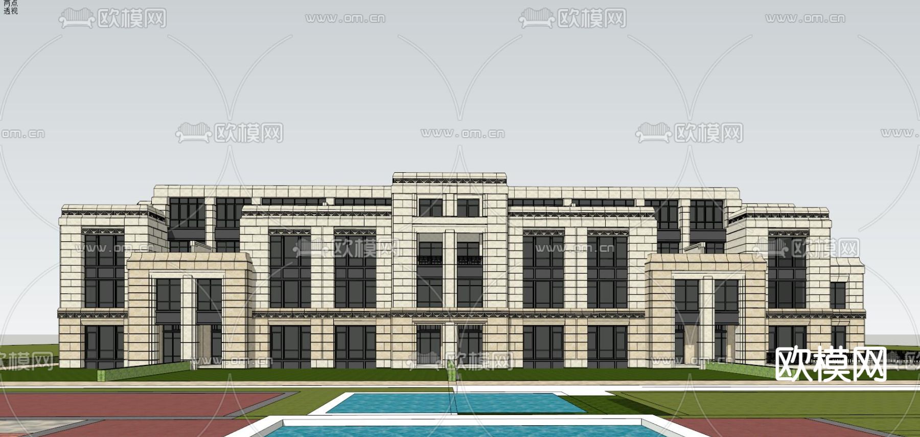 新古典别墅su模型