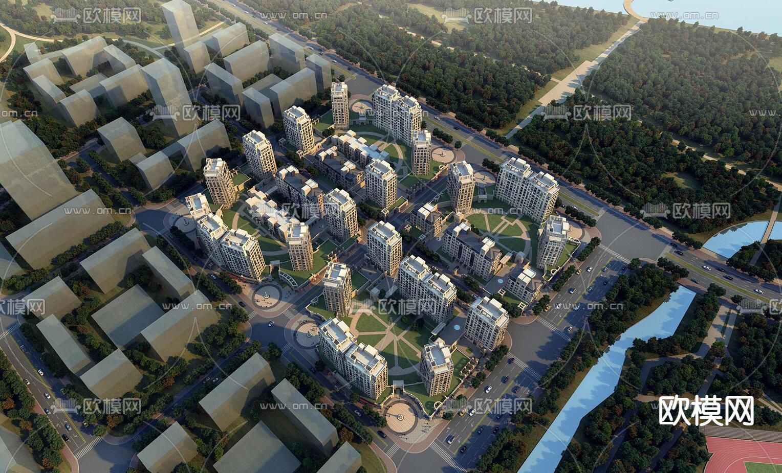 新古典高品质住宅小区su模型