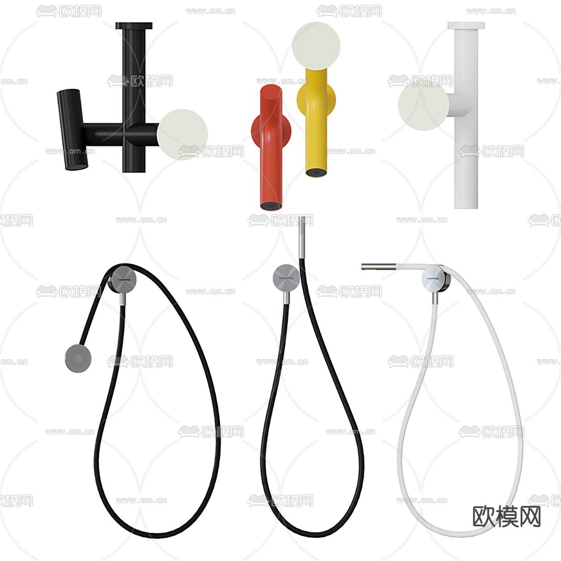 现代淋浴花洒开关3d模型下载（渲染图1）