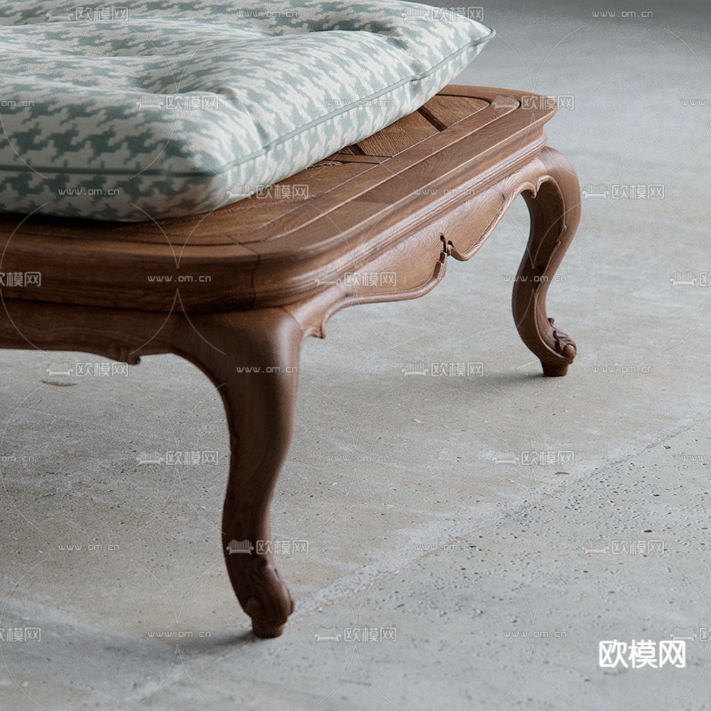 美式实木躺椅3d模型下载（渲染图4）