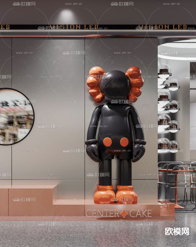 工业风甜品蛋糕店3d模型