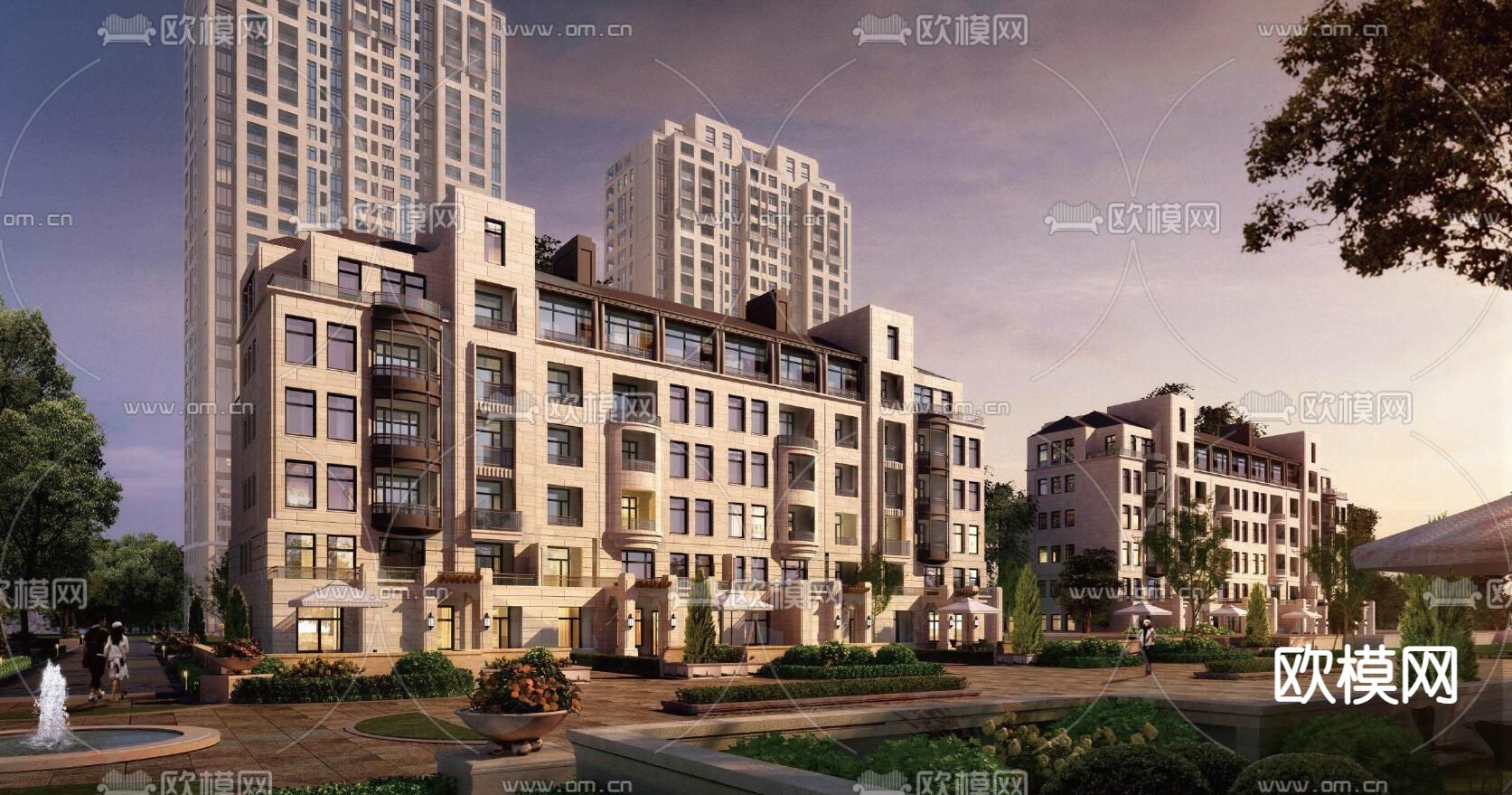 新古典高品质住宅小区su模型