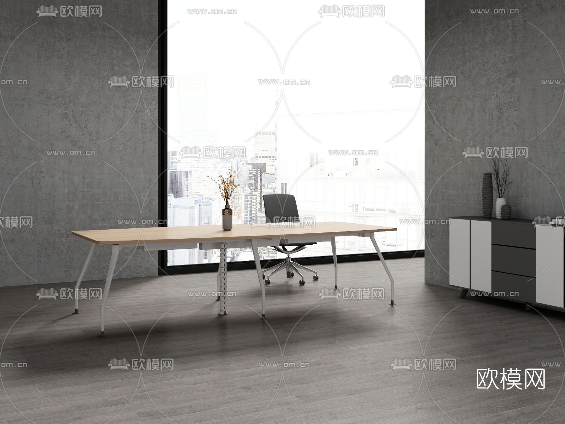 现代会议桌椅3d模型