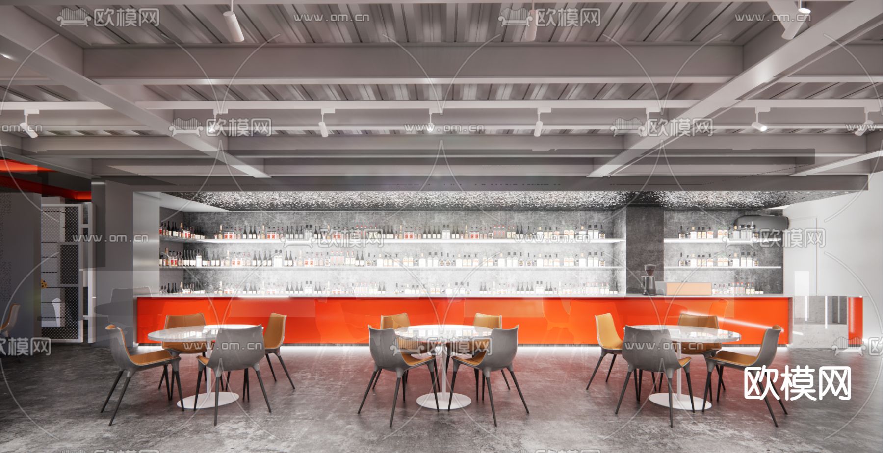 工业风酒吧su模型