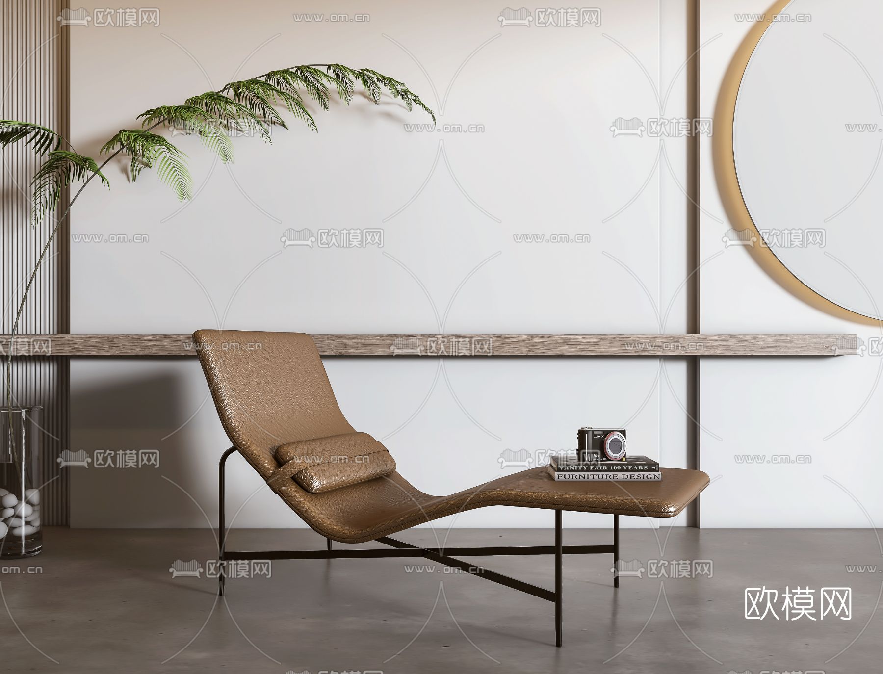 现代皮革躺椅3d模型