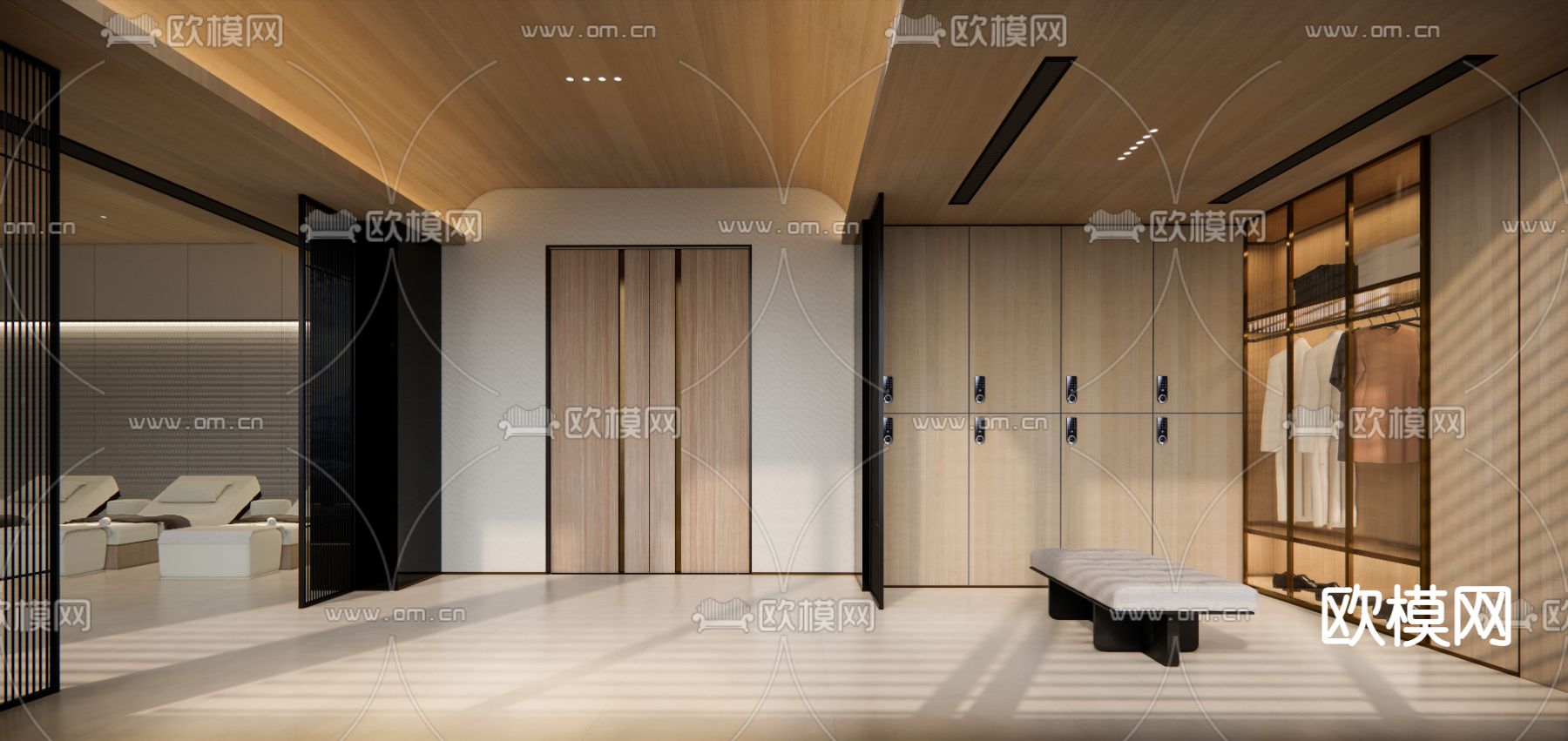 现代按摩房su模型下载（渲染图1）