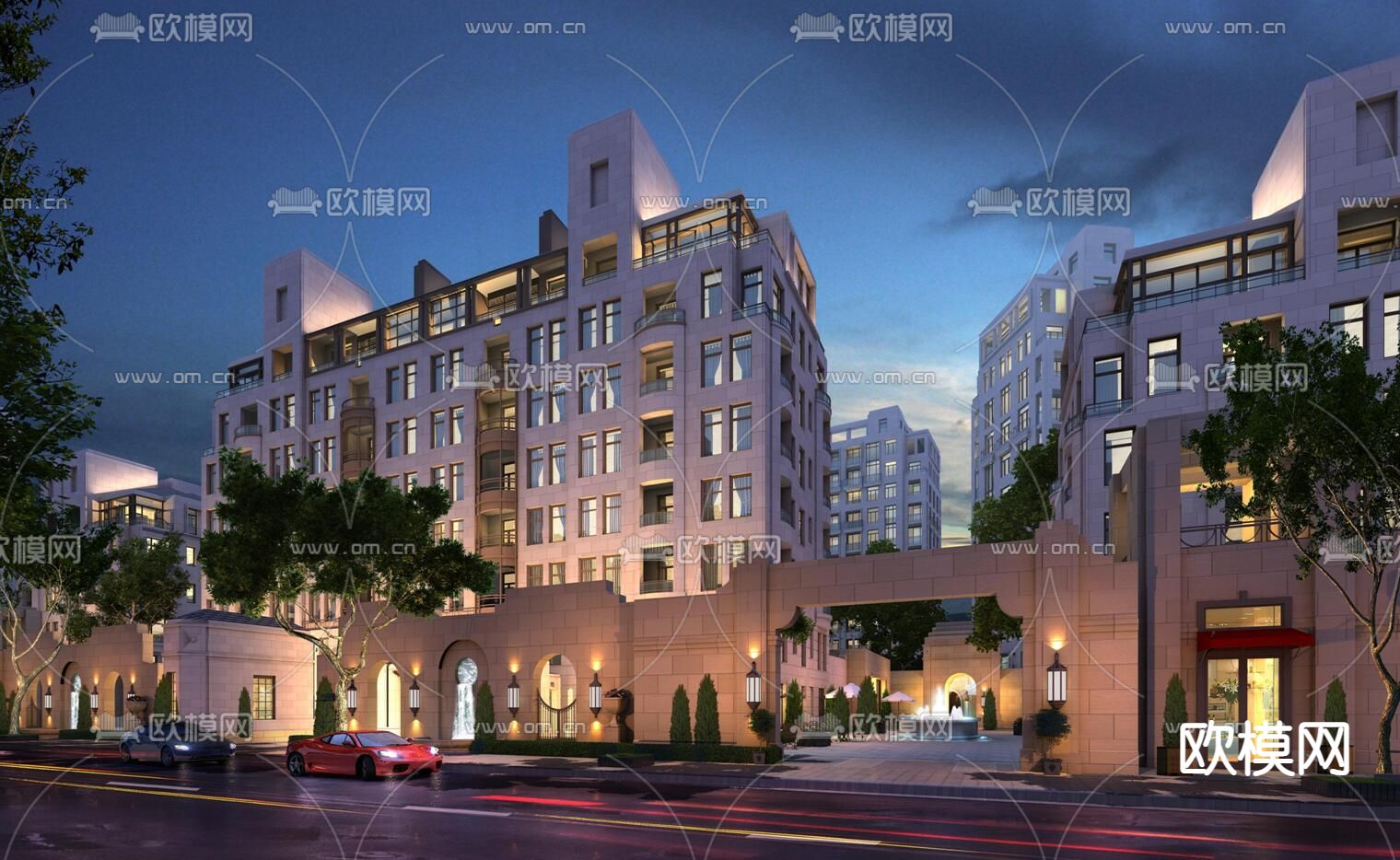 新古典高品质住宅小区su模型