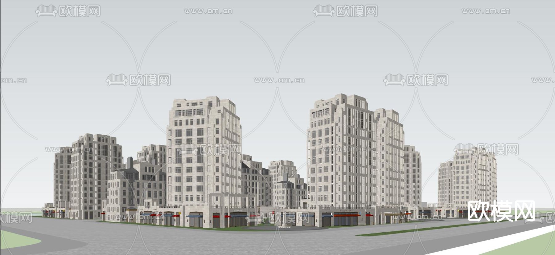 新古典高品质住宅小区su模型