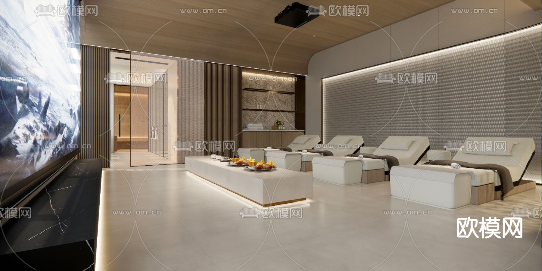 现代按摩房su模型下载（渲染图2）