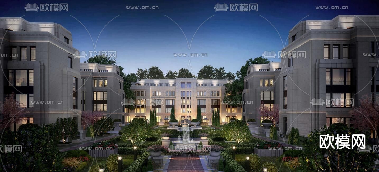 新古典别墅su模型