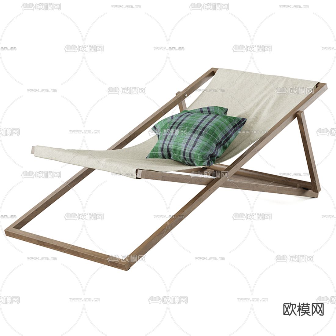 现代简约休闲躺椅3d模型下载（渲染图2）