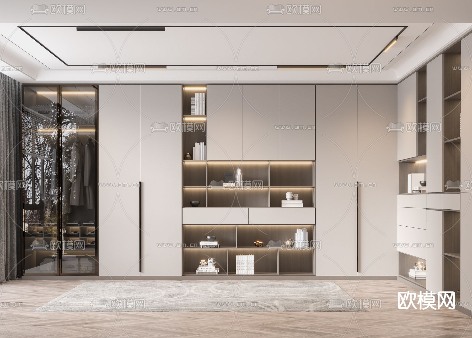 现代衣帽间3d模型下载
