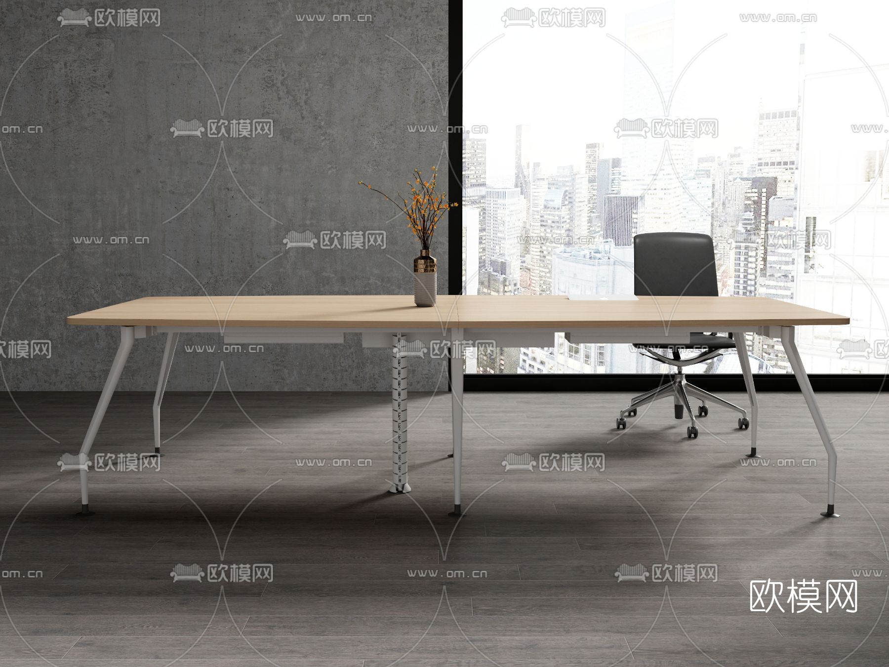 现代会议桌椅3d模型