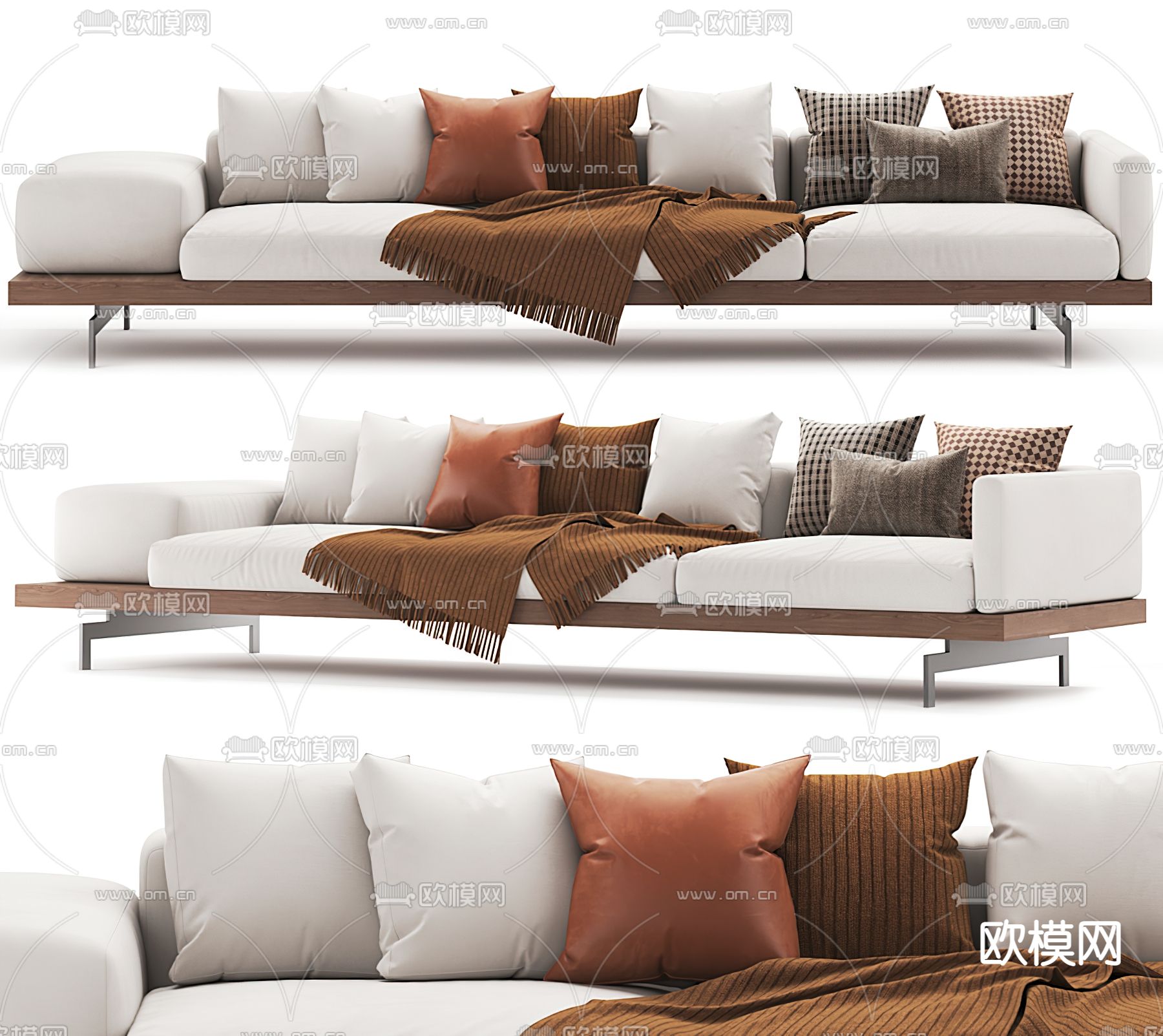 B&B italia 现代布艺多人沙发3d模型下载