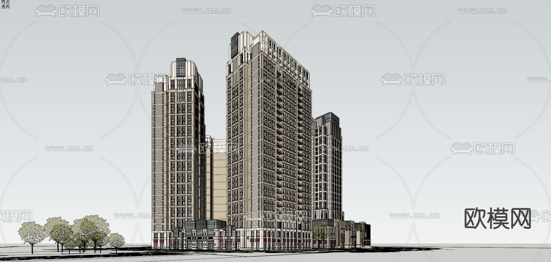 新古典酒店公寓su模型