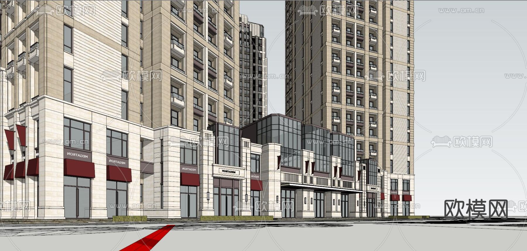 新古典酒店公寓su模型