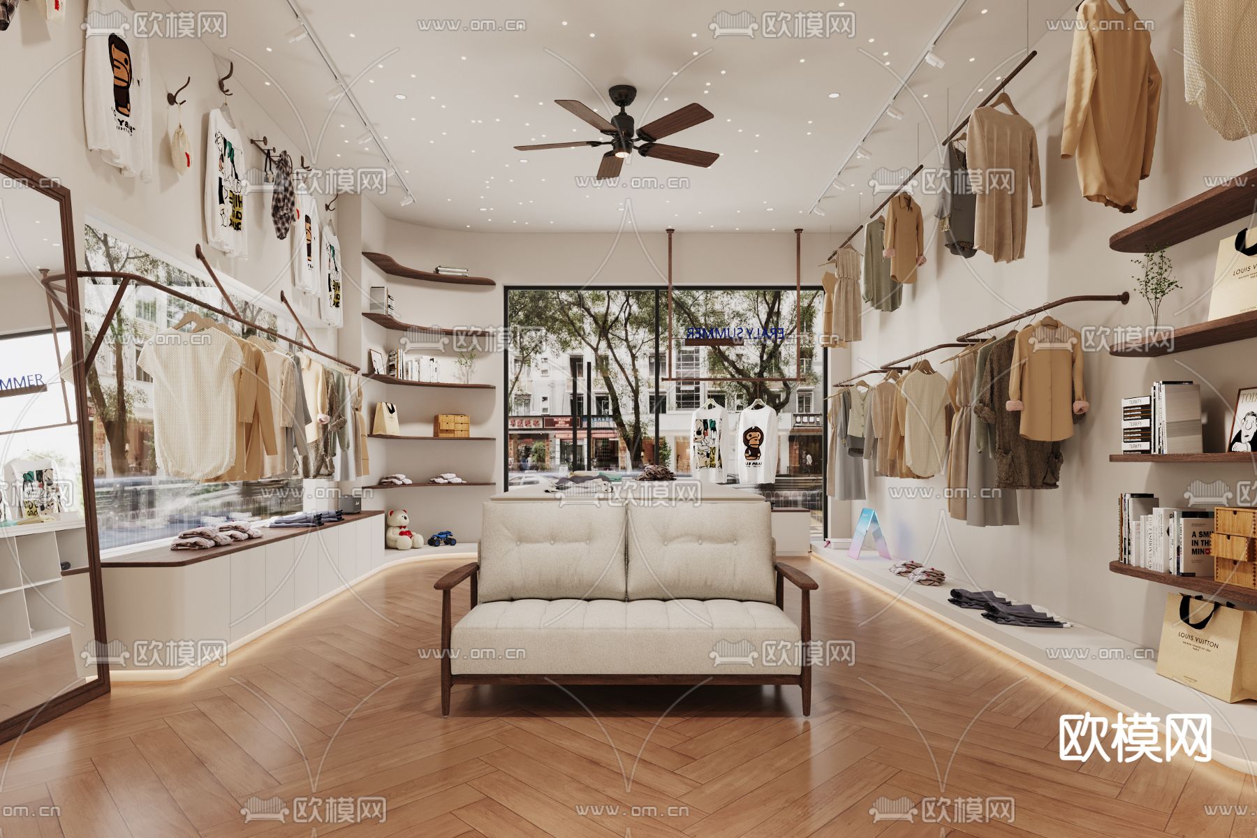 美式服装店3d模型下载（渲染图4）