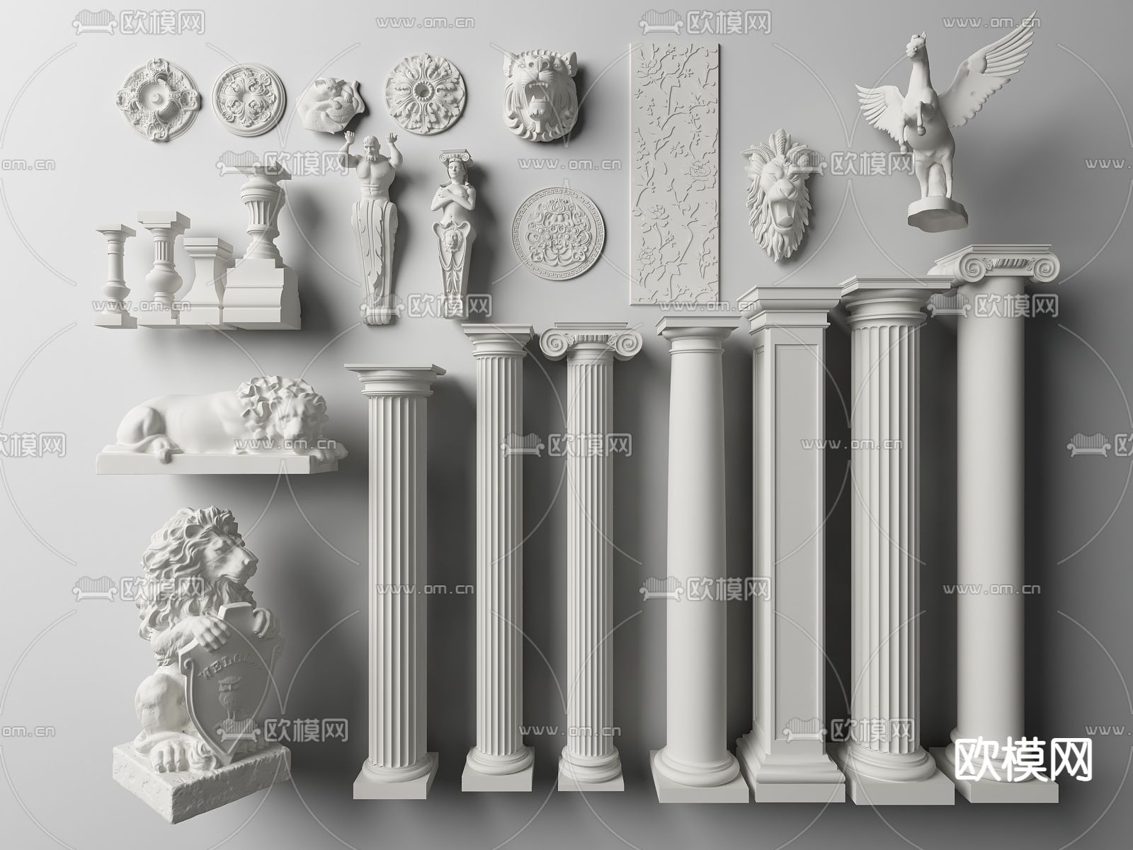 欧式柱子su模型下载（渲染图1）